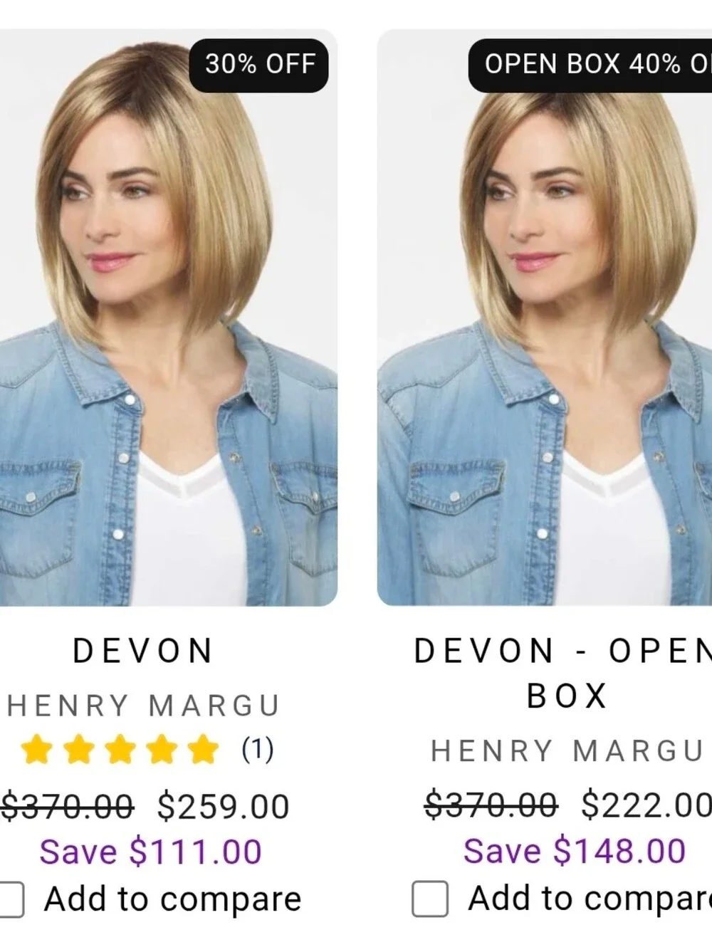 Henry Margu - Devon - Brunette Shoulder Length Bob $129